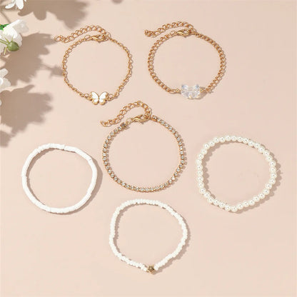 Cute Sweet Butterfly Alloy Girl'S Bracelets