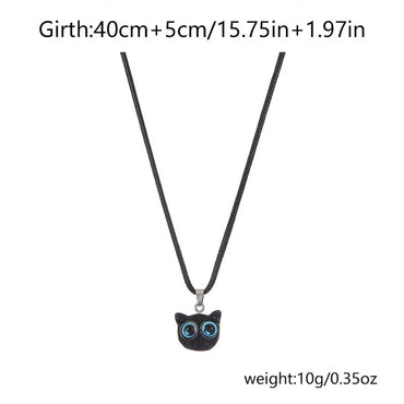 Cute Sweet Cat Resin Glass Rope Knitting Unisex Bracelets Necklace