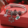 Cute Sweet Christmas Hat Gift Box Snowflake Rhinestones Alloy Titanium Steel Wholesale Bangle