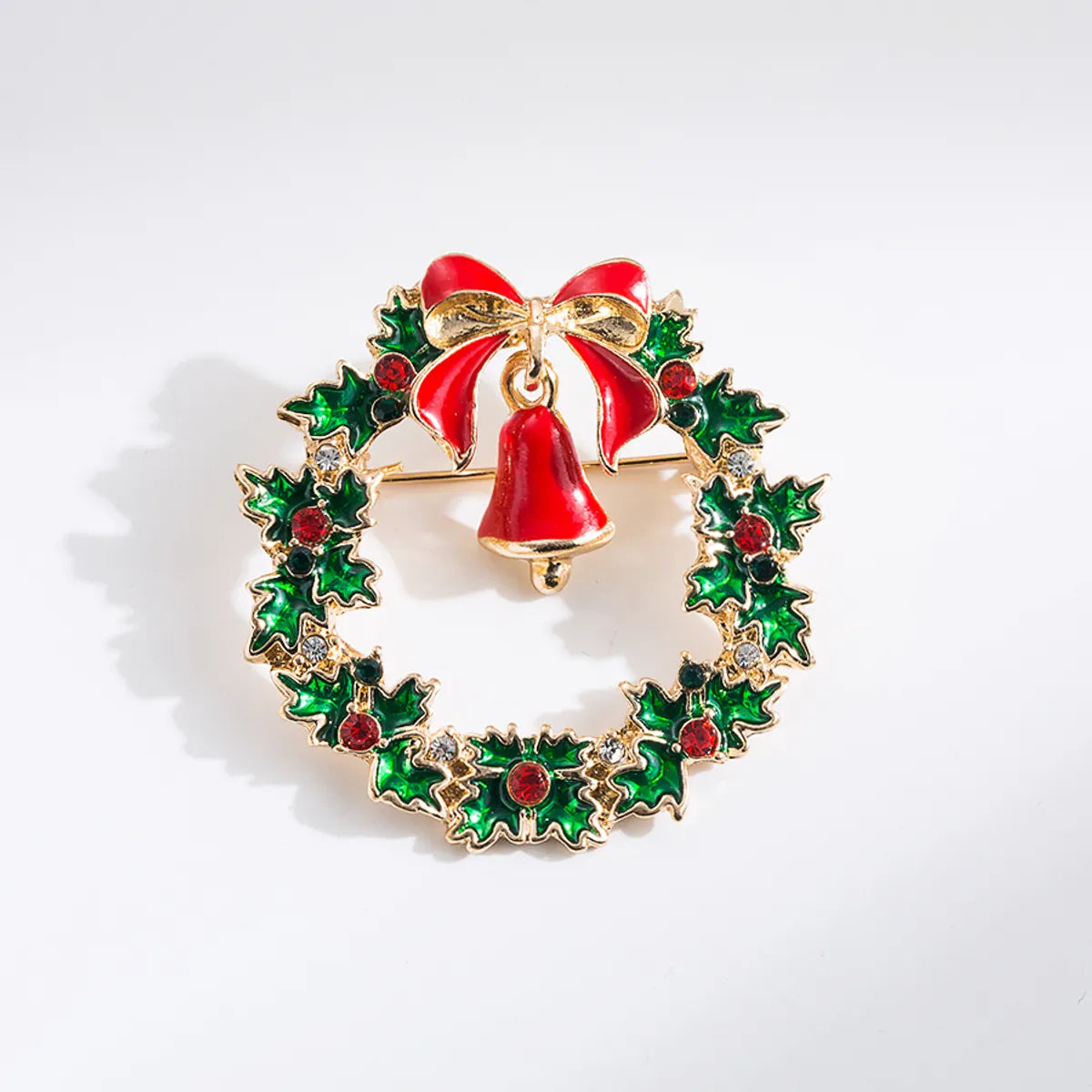 Cute Sweet Christmas Tree Bow Knot Snowman Alloy Enamel Plating Inlay Rhinestones Unisex Brooches 1 Piece