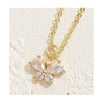 Cute Sweet Classic Style Butterfly Shell Copper Plating Inlay Zircon 14k Gold Plated White Gold Plated Women'S Pendant Necklace