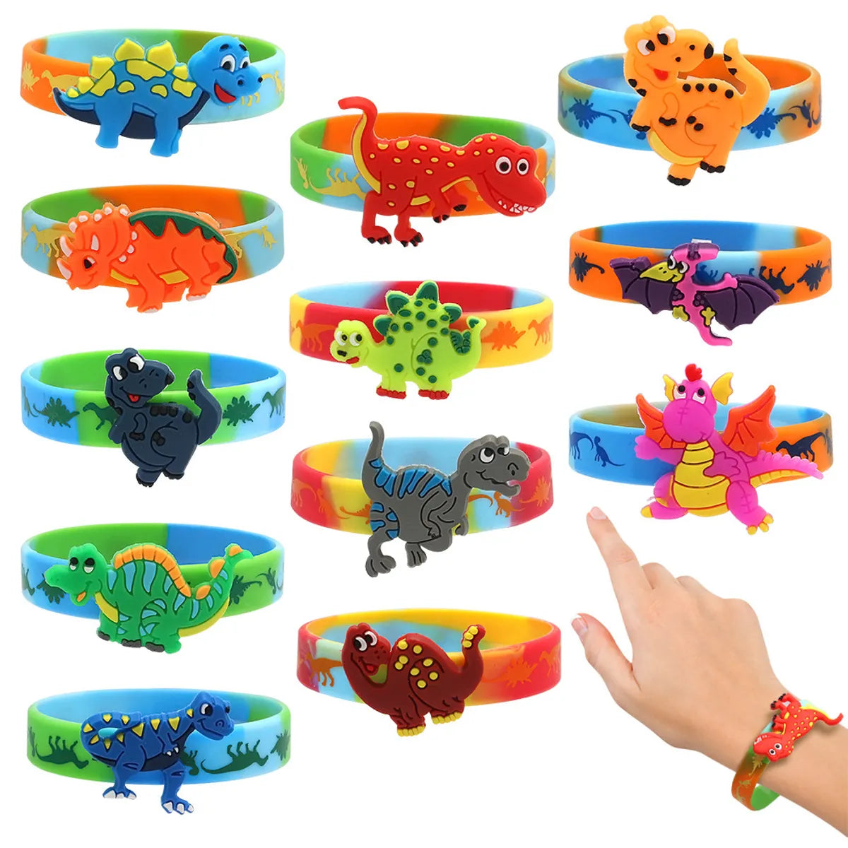 Cute Sweet Color Block Silica Gel Wholesale Wristband