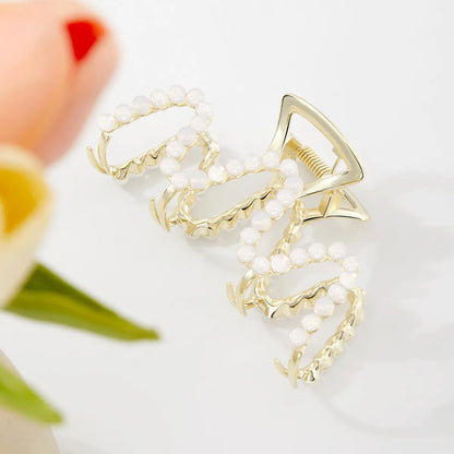 Cute Sweet Flower Alloy Inlay Pearl Hair Claws