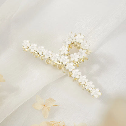 Cute Sweet Flower Alloy Inlay Pearl Hair Claws