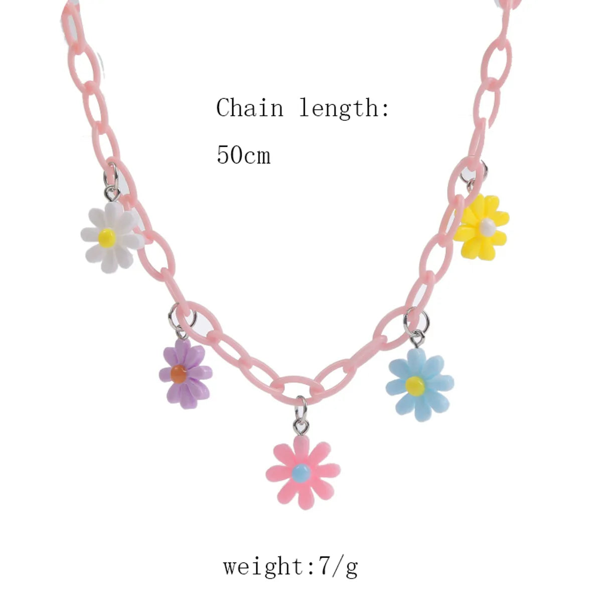 Cute Sweet Flower Arylic Resin Women's Necklace