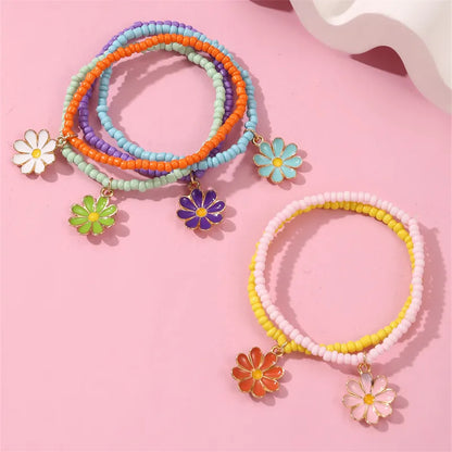 Cute Sweet Flower Bow Knot Plastic Girl'S Bracelets