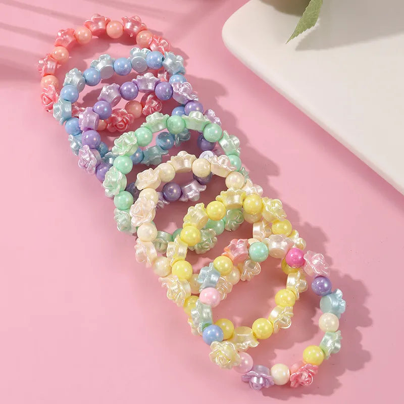 Cute Sweet Flower Bow Knot Plastic Girl'S Bracelets