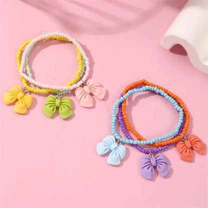 Cute Sweet Flower Bow Knot Plastic Girl'S Bracelets