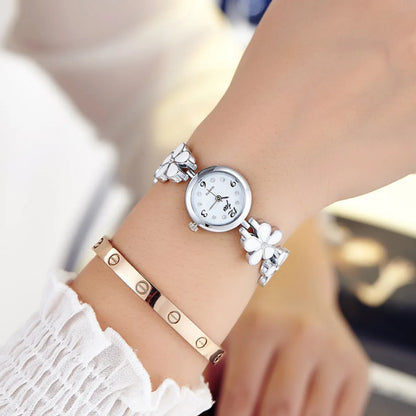 Cute Sweet Flower Jewelry Buckle Quartz Women'S Watches