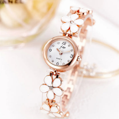 Cute Sweet Flower Jewelry Buckle Quartz Women'S Watches