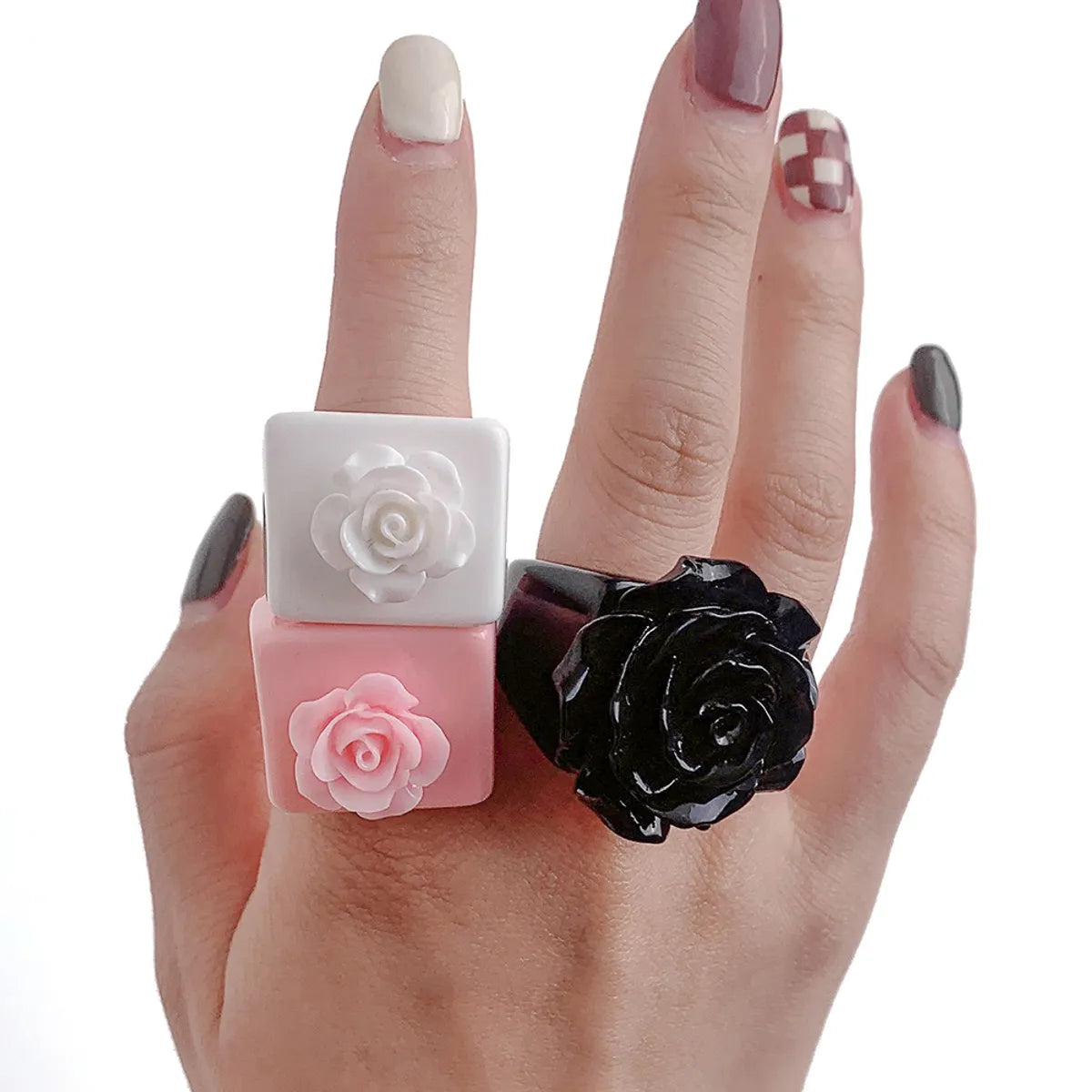 Cute Sweet Flower Resin Women's Rings