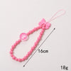 Cute Sweet Fruit Heart Shape Bow Knot Arylic Beaded Bag Pendant Mobile Phone Chain