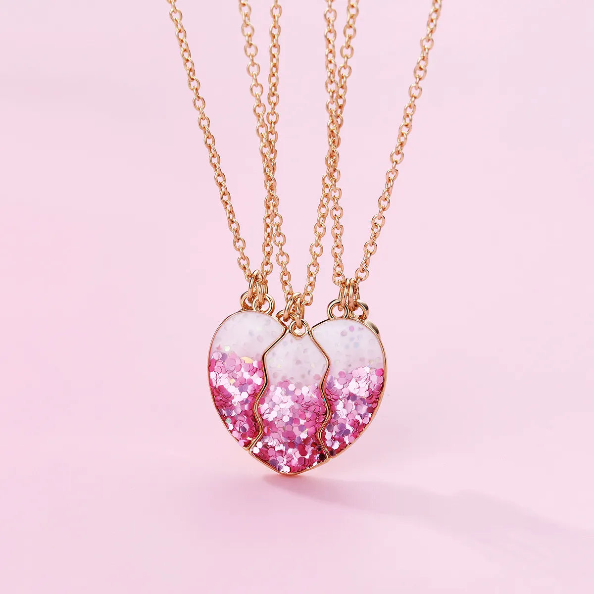 Cute Sweet Heart Shape Alloy Enamel Plating Kid'S Pendant Necklace