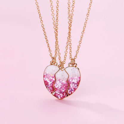 Cute Sweet Heart Shape Alloy Enamel Plating Kid'S Pendant Necklace