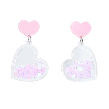 Cute Sweet Heart Shape Arylic Three-dimensional Women's Drop Earrings