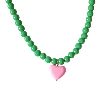 Cute Sweet Heart Shape Arylic Women's Pendant Necklace