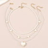 Cute Sweet Heart Shape Plastic Beaded Layered Girl'S Necklace