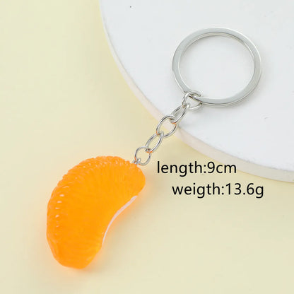 Cute Sweet Lemon Fruit Strawberry Alloy Plastic Bag Pendant Keychain