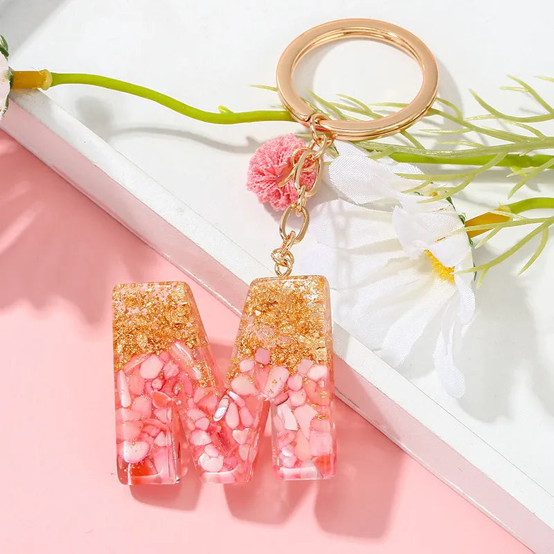 Cute Sweet Letter Alloy Resin Epoxy Plating Bag Pendant Keychain