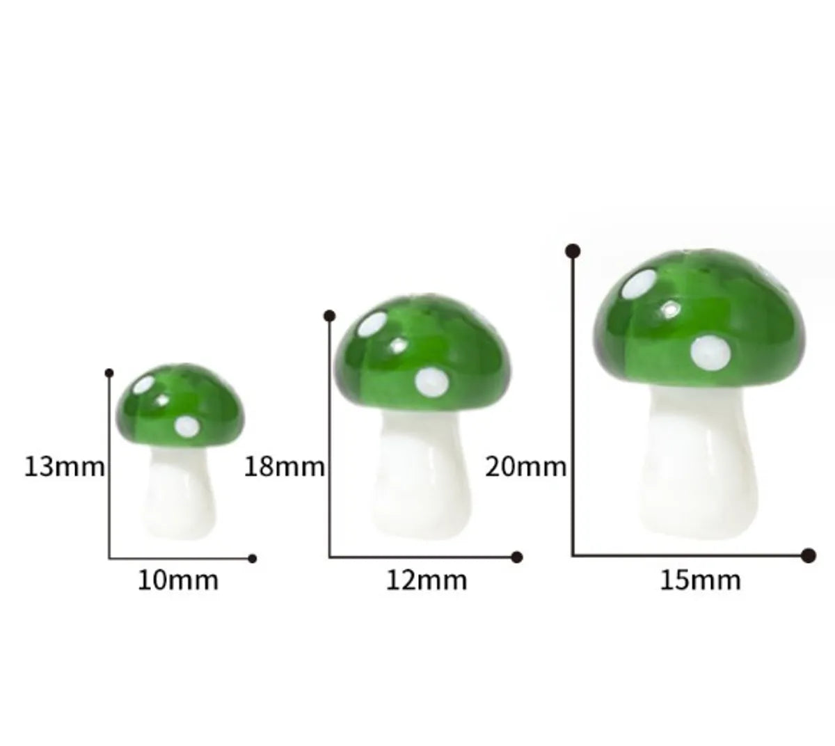 1 Piece 10 * 13mm 12 * 18mm 15 * 20mm Glass Mushroom Pendant