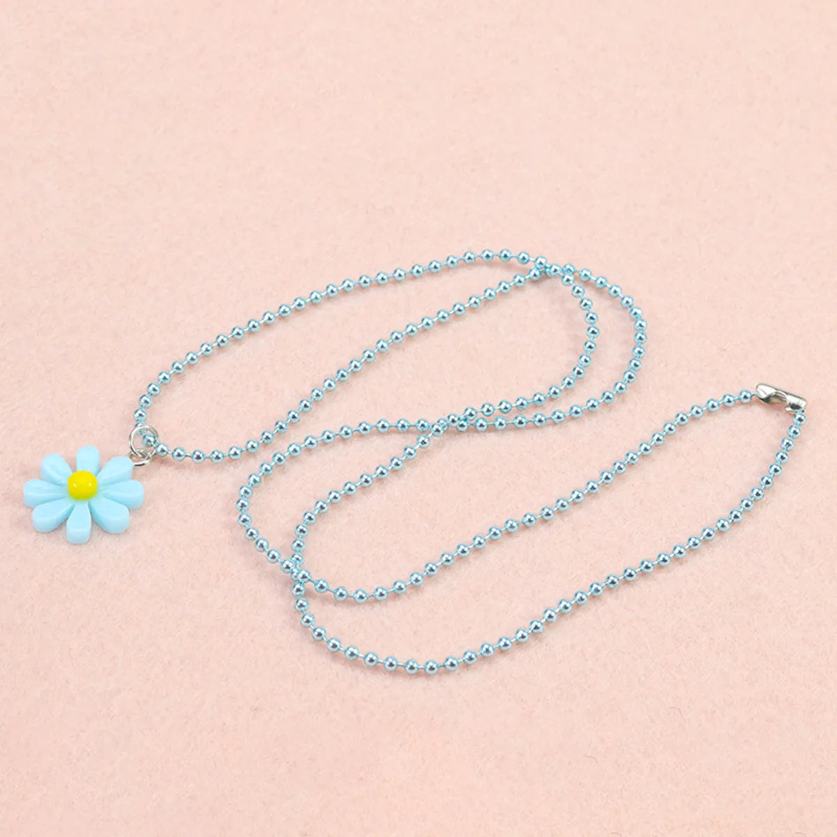 Cute Sweet Pastoral Flower Arylic Girl's Rings Necklace