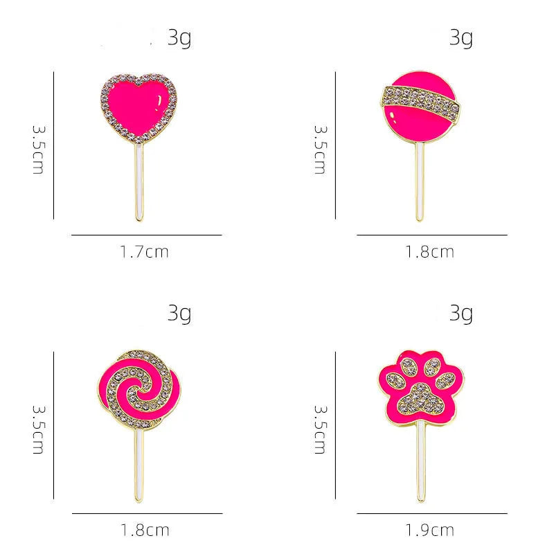 Cute Sweet Paw Print Heart Shape Candy Alloy Stoving Varnish Plating Inlay Rhinestones Women'S Corsage Brooches Collar Pin