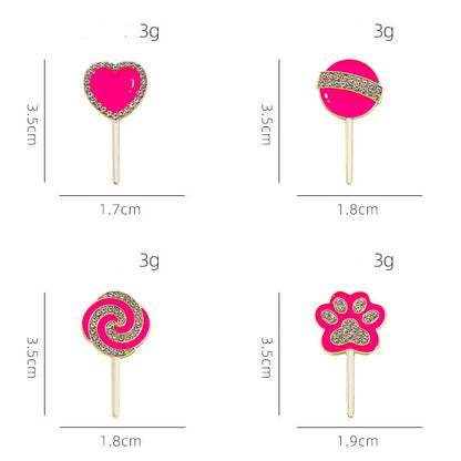 Cute Sweet Paw Print Heart Shape Candy Alloy Stoving Varnish Plating Inlay Rhinestones Women'S Corsage Brooches Collar Pin