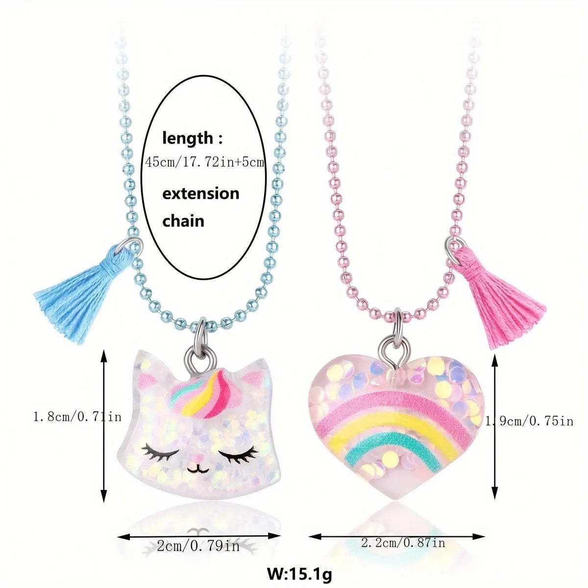 Cute Sweet Rainbow Cat Arylic Copper Wholesale Pendant Necklace