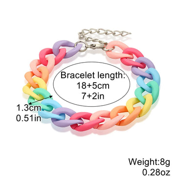 Cute Sweet Rainbow Heart Shape Flower Beaded Arylic Wholesale Bracelets