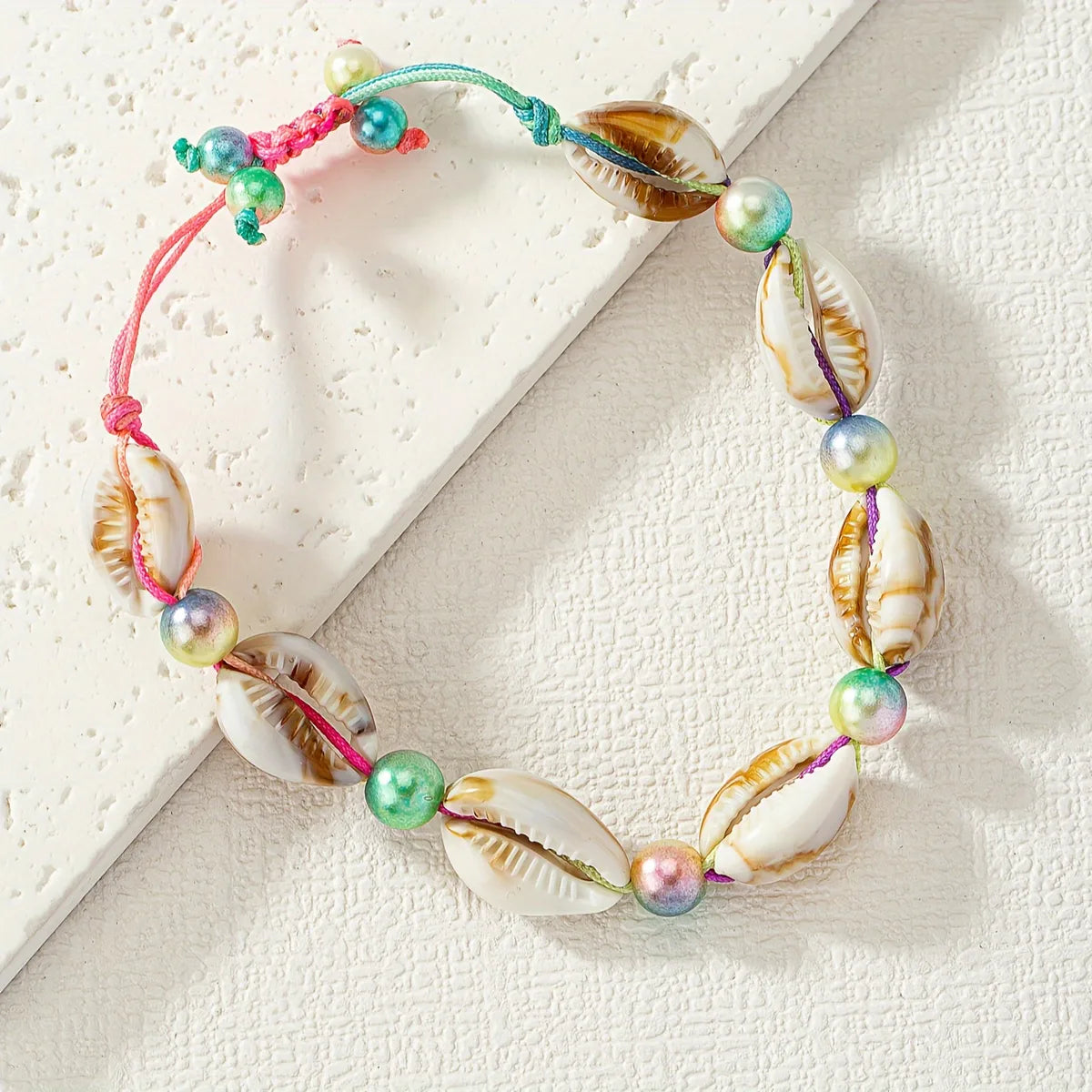 Cute Sweet Shell Rope Shell Women'S Drawstring Bracelets