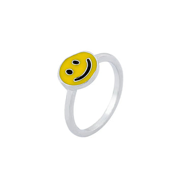 Cute Sweet Simple Style Smiley Face Alloy Enamel Plating Alloy Women's Rings