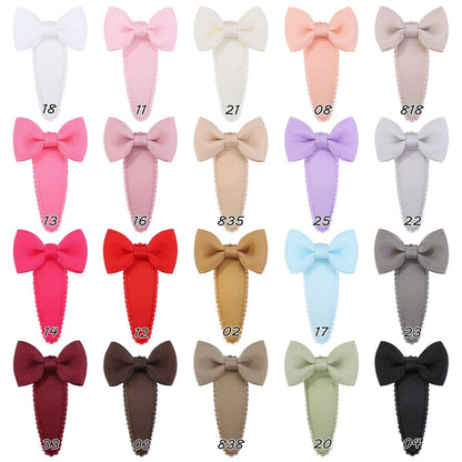 Cute Sweet Solid Color Bow Knot Ribbon Hair Clip