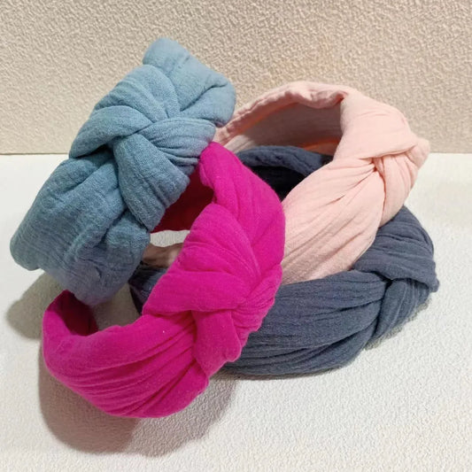 Cute Sweet Solid Color Cloth Hair Band