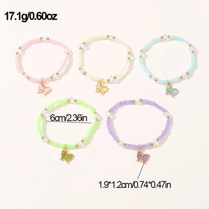 Cute Sweet Solid Color Plastic Beaded Women's Bracelets