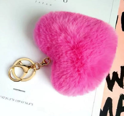 Cute Sweet Solid Color Plush Knitting Keychain