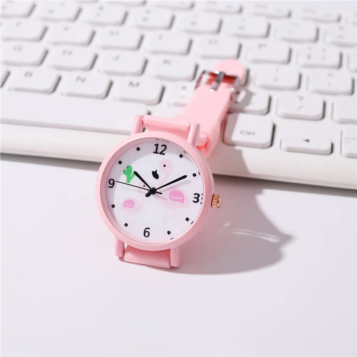 Cute Sweet Star Flamingo Heart Shape Buckle Quartz Kids Watches