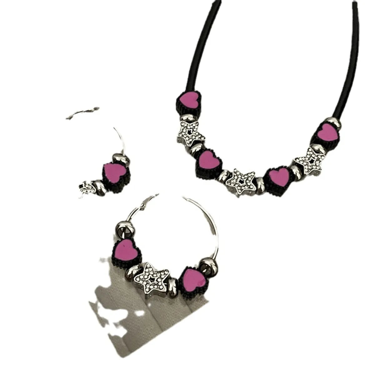 Cute Sweet Star Heart Shape Alloy Wholesale Jewelry Set