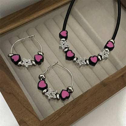 Cute Sweet Star Heart Shape Alloy Wholesale Jewelry Set