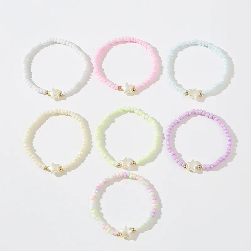 Cute Sweet Star Plastic Beaded Women'S Bracelets