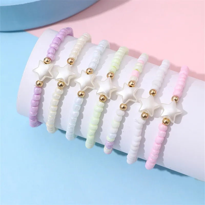 Cute Sweet Star Plastic Beaded Women'S Bracelets