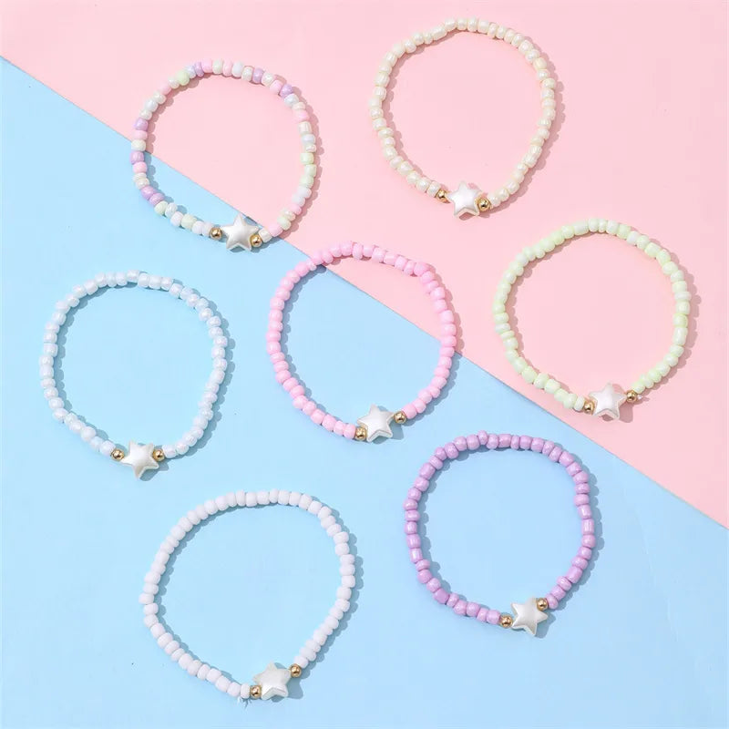 Cute Sweet Star Plastic Beaded Women'S Bracelets