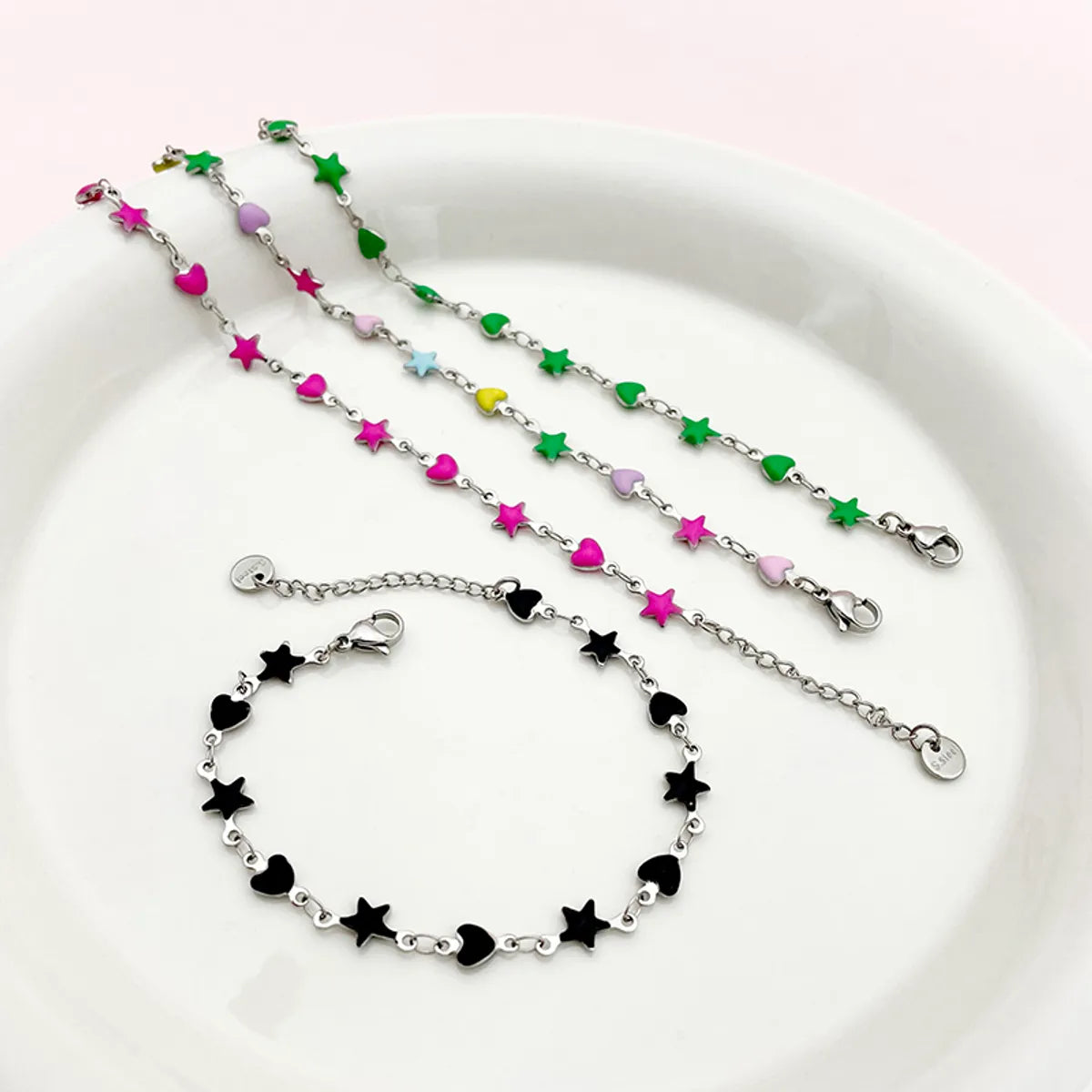 Cute Sweet Star 304 Stainless Steel Bracelets In Bulk