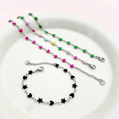 Cute Sweet Star 304 Stainless Steel Bracelets In Bulk