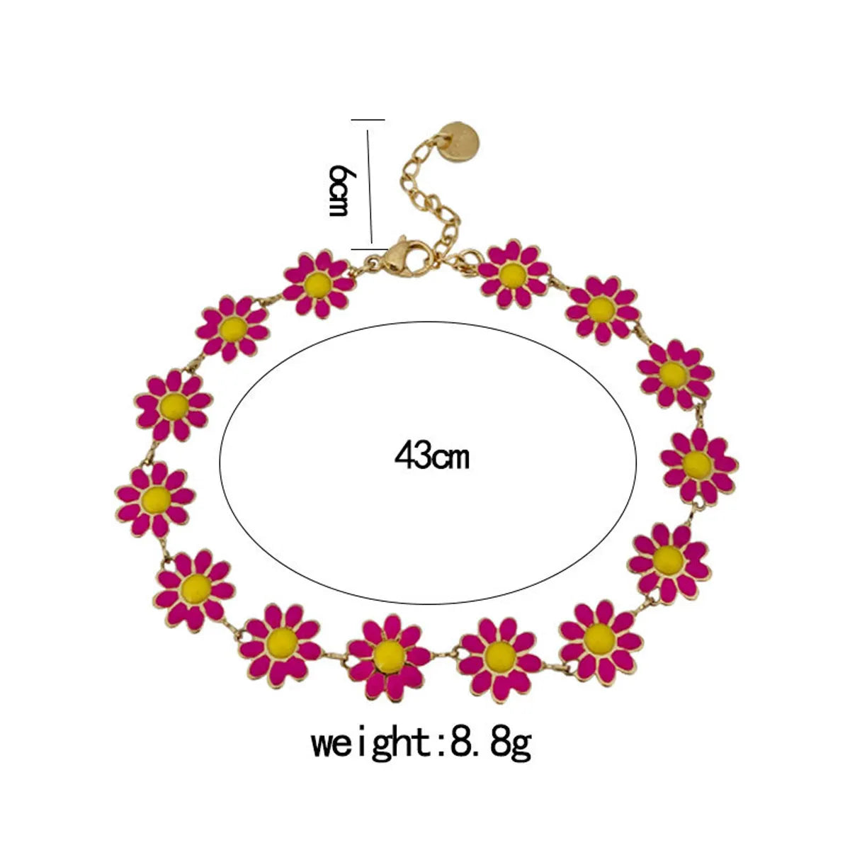 Cute Sweet Streetwear Flower 304 Stainless Steel 14K Gold Plated Bracelets In Bulk