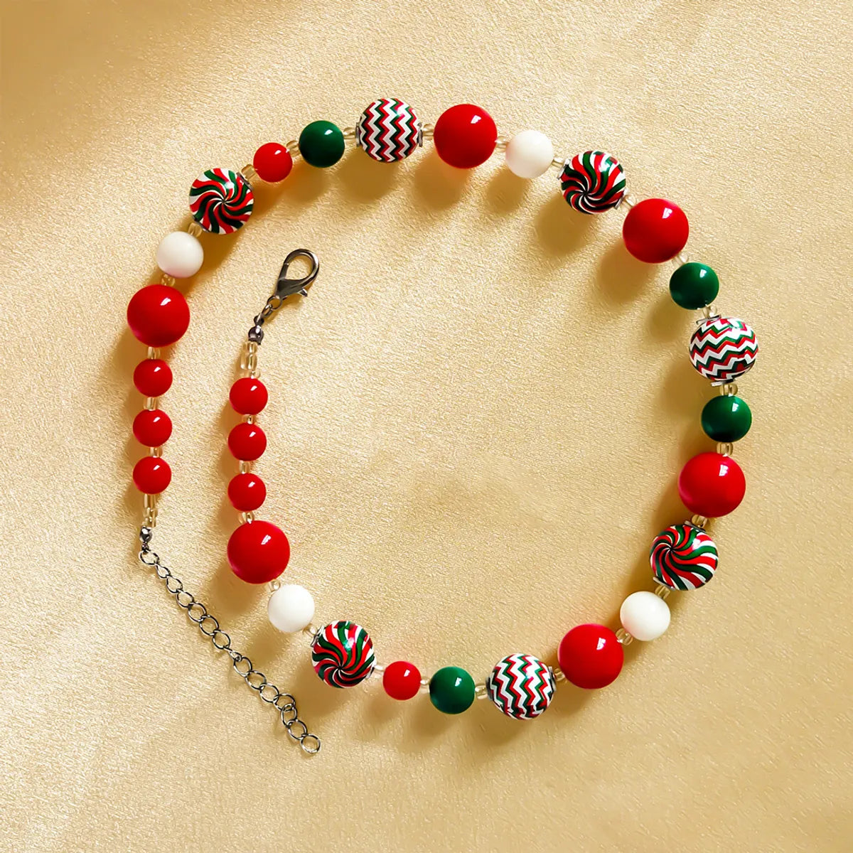 Cute Sweet Streetwear Geometric Imitation Pearl Beaded Christmas Women's Necklace