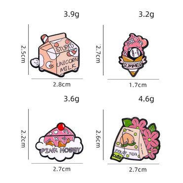 Cute Sweet Streetwear Ice Cream Animal Flower Alloy Stamping Stoving Varnish Plating Unisex Brooches