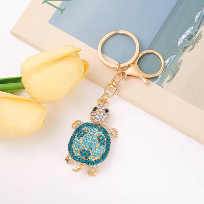 Cute Tortoise Zinc Alloy Diamond Unisex Bag Pendant Keychain