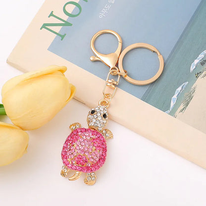 Cute Tortoise Zinc Alloy Diamond Unisex Bag Pendant Keychain