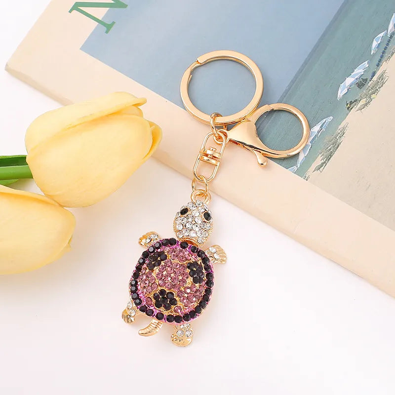 Cute Tortoise Zinc Alloy Diamond Unisex Bag Pendant Keychain