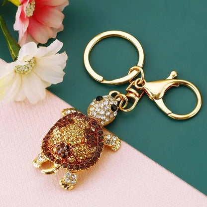 Cute Tortoise Zinc Alloy Diamond Unisex Bag Pendant Keychain